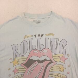 The Rolling Stones Short Sleeve Band Crew Neck T Shirt Mens Size Medium M Blue